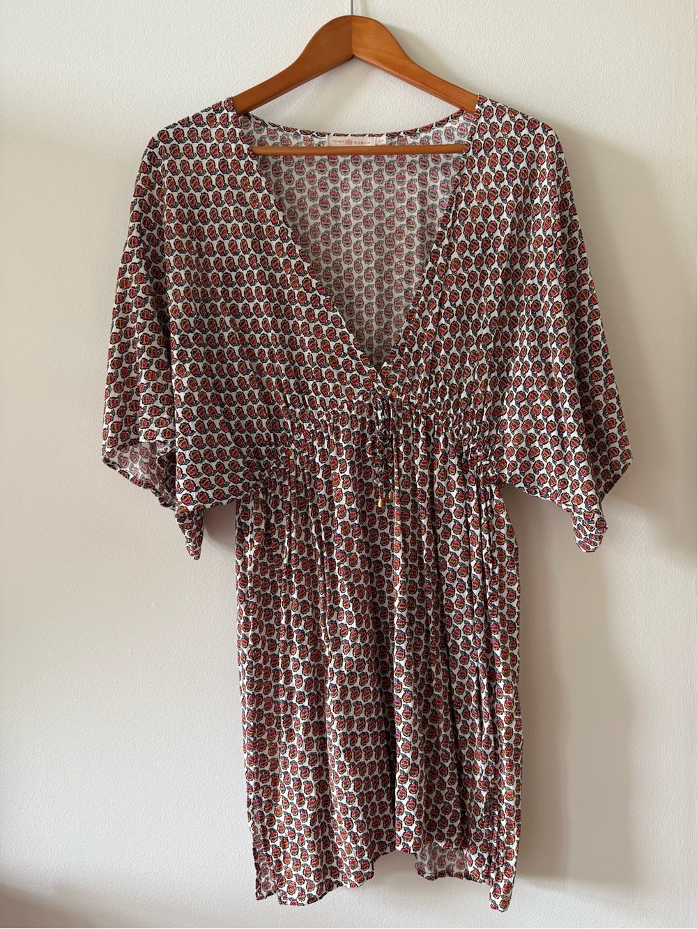 Tory Burch V‑Neck Elastic Waist Dress